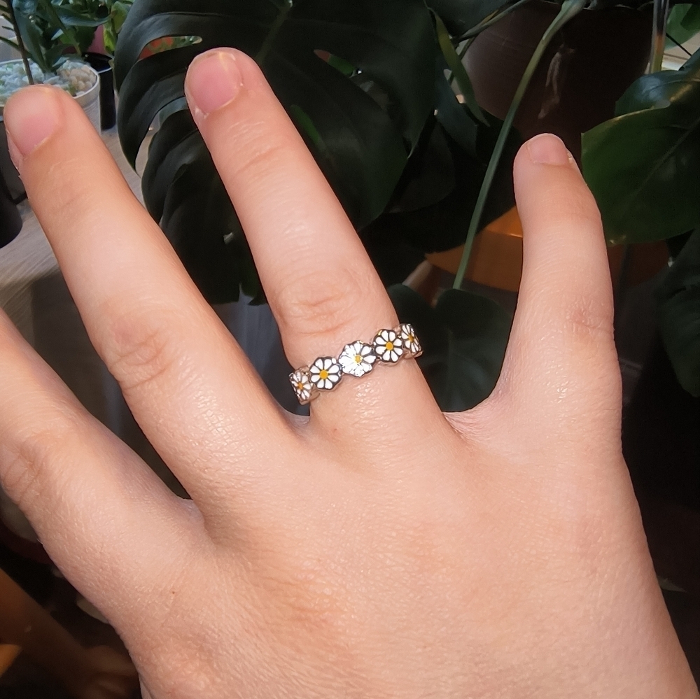 Daisy Silver Ring One Size 5 Women's Jewelry Decor